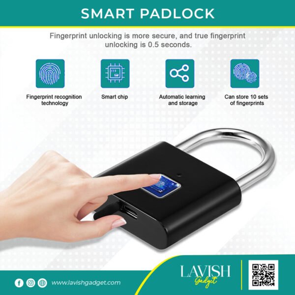 Smart Fingerprint Padlock - Lavish Gadget